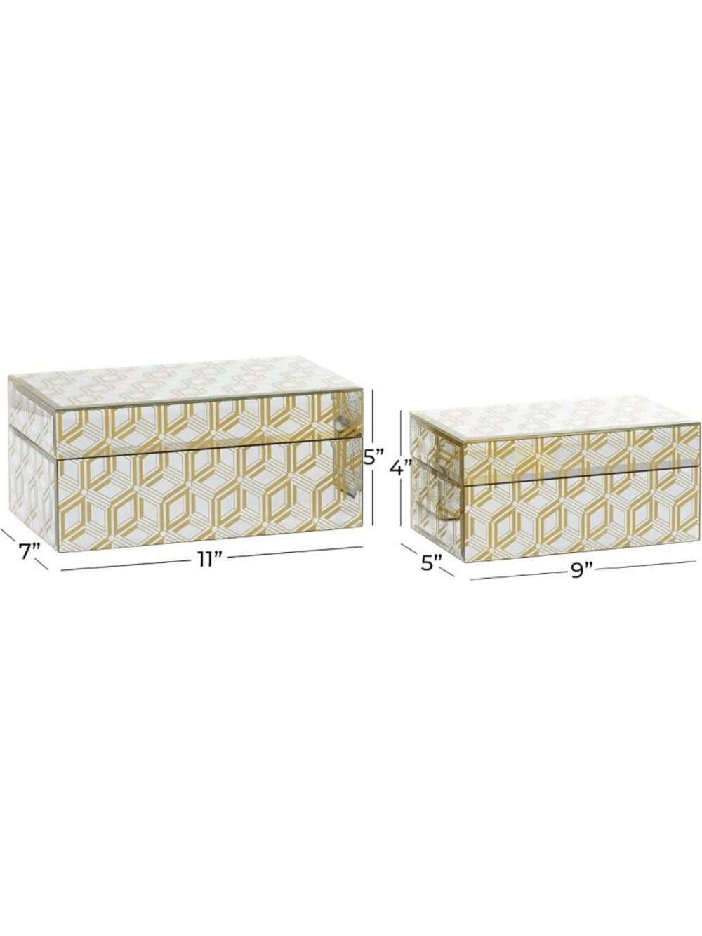 Glam Jewelry Organizer & Trinket Box Set for Ladies - Elegant Home Decor, Gold - Picture 3 of 9
